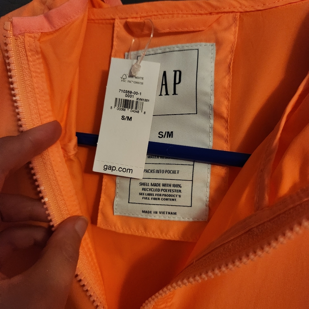 GAP Orange Raincoat Lightweight Anorak - Picture 3 of 5
